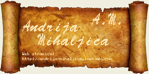 Andrija Mihaljica vizit kartica